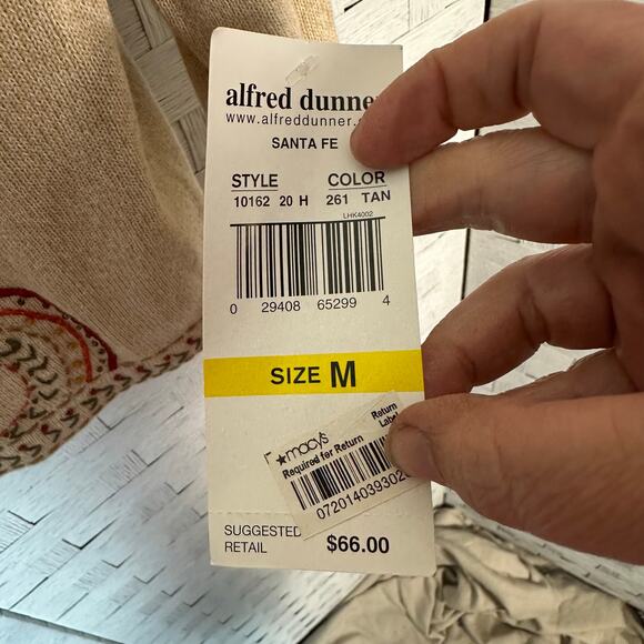 Alfred Dunner women’s cardigan zip front cream 90s knit embroidered cozy core  - Picture 5 of 9